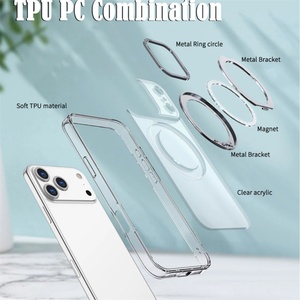 For iPhone 17 Pro Max 360 Degree Rotatable Stand <b>Wireless</b> Charging Shockproof Cell Phone Case for iPhone 16 15 Ring Back Covers - Product Image 5