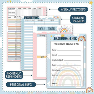 Cuaderno de Registro de Calificaciones para Profesores, Cuaderno de Registro con Encuadernación Giratoria, Suministros de Oficina, Suministros para Registro de Asistencia en el Aula, Cuadernos de Registro - Product Image 4