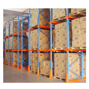 Scaffalatura Industriale in Acciaio per Magazzino, Telaio Blu con Ripiani <span class=keywords><strong>Arancioni</strong></span>, Scaffali Resistenti per Supermercati Commerciali - Product Image 2