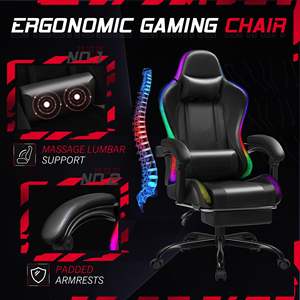 AJUNION Großhandel <span class=keywords><strong>Gaming</strong></span> <span class=keywords><strong>Chair</strong></span> High Back Racing Gamer Stuhl mit RGB-Beleuchtung Verstellbare Armlehnen Esport <span class=keywords><strong>Chair</strong></span> <span class=keywords><strong>Gaming</strong></span> Furniture - Product Image 6
