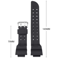 Bracelet en caoutchouc noir respirant et élastique de haute qualité pour montre de sport Casio GWF-1000 Series, en FKM et acier inoxydable argenté, vente en gros