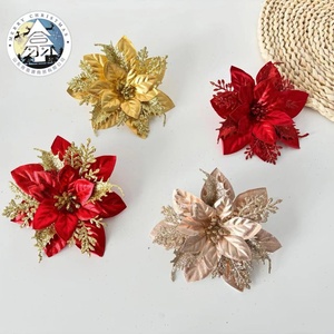 Nouvelle <span class=keywords><strong>couronne</strong></span> de Noël en soie artificielle écologique, or rose, trois couches, or rouge, style populaire, marque XYS - Product Image 2