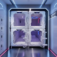 Lit capsule modulaire insonorisé en fer au design moderne pour auberges et dortoirs - Mobilier durable et écologique pour aéroports