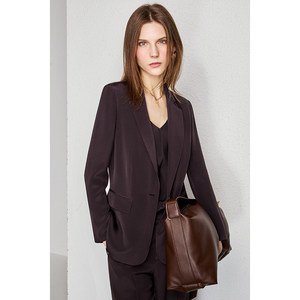 Blazer pour <span class=keywords><strong>femme</strong></span> en crêpe de soie véritable 30 mm, broderie main unie, col mandarin – Le choix idéal pour les trajets urbains - Product Image 4