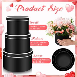 Boîte d'emballage cadeau en carton à baril <span class=keywords><strong>rond</strong></span> de luxe portable à transporter à la main ensemble de feuilles d'or revêtement UV estampage pour emballage de fleurs - Product Image 2