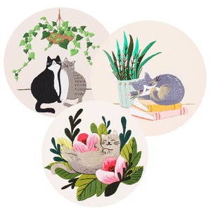 Beginner's DIY Fabric Cross-Stitch Frame Painting Kit European Embroidery Sewing Materials Handmade Cotton Needlework