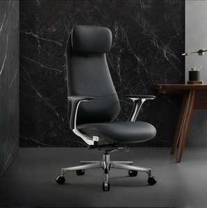 เก้าอี้หนังสำหรับผู้บริหารพร้อมพนักพิงศีรษะเก้าอี้ผู้บริหารทำงานมีพนักพิงศีรษะด้านหลังแบบปรับแต่งได้คลังสินค้าสหรัฐอเมริกา - Product Image 2