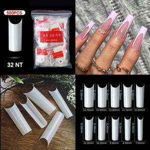 500 autocollants pour manucure française, couverture complète ou partielle, faux ongles pour salon, nail art fait main - Product Image 1