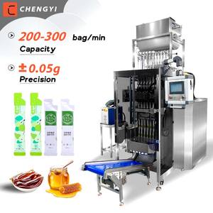 Remplisseuse verticale automatique de jus concentré Machine à emballer à plusieurs voies de jus de fruit liquide de forme irrégulière pour sachets et sachets - Product Image 1