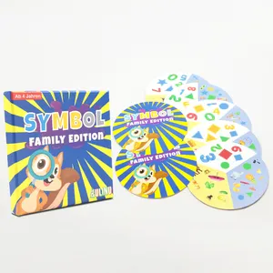 Custom print children English number Math learning cards CD shape