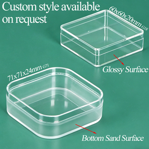 SUNSHING Food Grade Wedding Candy Box Acrylic Coconut Dessert Container with Lid Clear Gemstone Display Boxes Square Case - Product Image 3