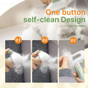Nuevo peine de limpieza automática para mascotas, peine para limpiar la capa interior, cepillo para limpiar perros y gatos con un botón - Product Image 5