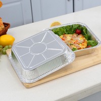 Barquettes jetables en aluminium Wanhao 8x8 8 pouces carrées, résistantes au four, de qualité alimentaire, idéales pour la cuisson