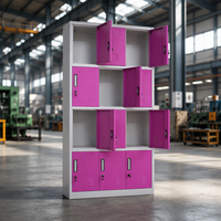 Armoire de rangement métallique moderne à 12 portes en acier pour employés, idéale pour chambre, bureau, hôtel, salle de sport