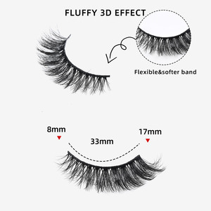 Faux cils en cheveux synthétiques, longueurs mixtes, spectaculaires, volumineux, bande complète, réutilisables, faits à la main, extensions de cils pour maquillage, vente en gros - Product Image 4