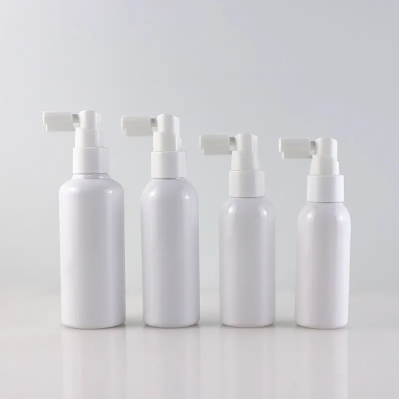 White PET Material 30ml 50ml 60ml 100ml Hair Tonic Sanitizer Nose Wash Spray Bottle With Long Short Throat Sprayer