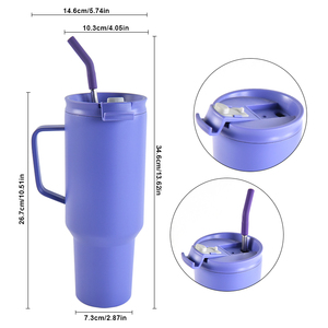 Bouteille d'eau de sport isolée de 40 <span class=keywords><strong>oz</strong></span>, gobelet à double paroi en acier inoxydable, tasse de voyage de 40 <span class=keywords><strong>oz</strong></span>, poignée anti-fuite, aspirateur réutilisable pour adultes - Product Image 2