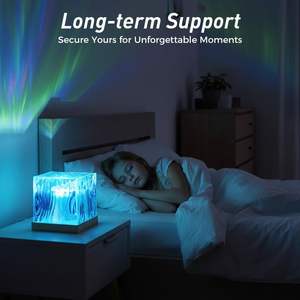 Lampada Atmosfera con Effetto Acqua Increspata, Luce Notturna, Regalo per Ragazze, Lampada da Comodino Dinamica con Effetto Fiamma e Aurora - Product Image 6