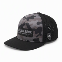 Topi Baseball 5 Panel Custom Camo Berlubang dengan Logo Patch PVC, Pinggiran Melengkung, Gorras untuk Berburu di Luar Ruangan, Snapback yang Dapat Disesuaikan