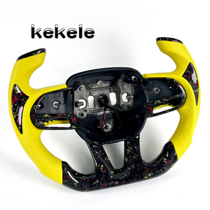 Volante Deportivo de Fibra de Carbono Forjado Rojo Estilo F1 Amarillo para Dodge Charger Challenger Hellcat SRT <span class=keywords><strong>RT</strong></span> 392 Scat Personalizable - Product Image 5
