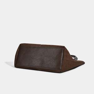 Sac à main porté épaule décontracté en daim vintage de grande capacité, couleur unie, automne-hiver, nouveau style 2026 - Product Image 3