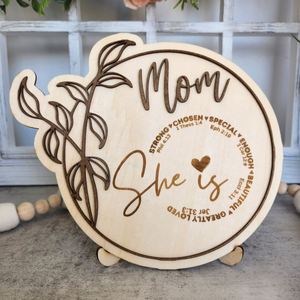 Regalo Religioso Único y Personalizado para Mamá y Papá, Regalos Cristianos de Madera para el Día de la Madre y del Padre, Letreros Bíblicos Hechos a Mano - Product Image 2