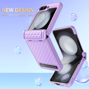 Nouvelle conception transfrontalière, compatible avec le téléphone pliable Samsung Z Flip 6 : coque de téléphone cubique à ressort, couvrante intégralement. - Product Image 1