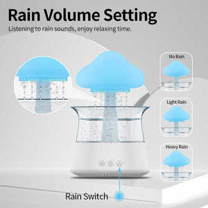 Colorful LED Night Light 300ml Waterdrop Rain <strong>Cloud</strong> Ultrasonic Humidifier Mushroom <strong>Cloud</strong> <strong>Raindrop</strong> Essential Oil <strong>Diffuser</strong> - Product Image 2