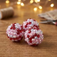 100pc/kantong Manik-manik Akrilik Bulat 20mm Bertabur Rhinestone Model Bola Disko untuk Pembuatan Pulpen, DIY Hari Valentine