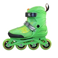 Patins à roulettes en ligne réglables HZ LH pour enfants, 4 roues, pour l'extérieur, avec roues en plastique PP, lumières clignotantes, roulements ABEC-7