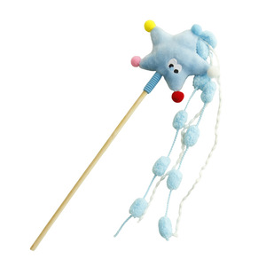 Stelle lune lunghe aste per gatti Teaser Stick nappe giocattoli interattivi per gatti in peluche color caramella - Product Image 3