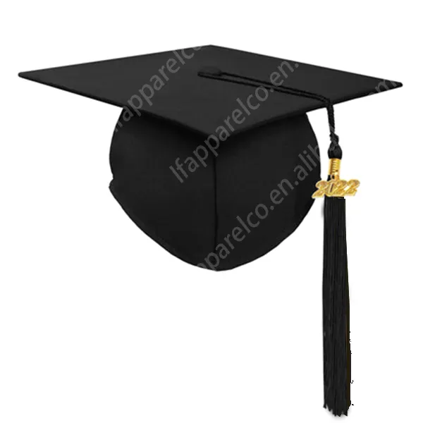 Großhandel 100% Polyester Graduation Cap-Schwarz Matt