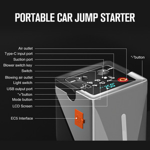 <span class=keywords><strong>Chargeur</strong></span> de batterie de voiture 4in1 12V 24V Power Bank Blower Car Tire Inflation Air Pump Compressor 12000mAh Portable Car Jump Starter - Product Image 3