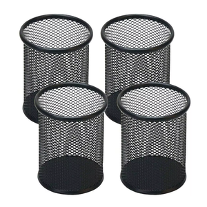 Office Supplier 4 Pack Round Black