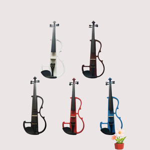 <span class=keywords><strong>Violon</strong></span> électronique blanc et noir pour <span class=keywords><strong>d</strong></span>ébutant, instrument de musique électroacoustique - Product Image 2