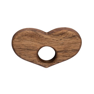 Sujetalibros de madera en forma de corazón, madera maciza marrón oscuro, decoración de escritorio para el hogar, oficina, regalo - Product Image 1