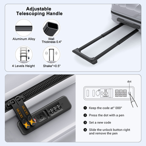 Juego <span class=keywords><strong>de</strong></span> Maletas Rígidas <span class=keywords><strong>de</strong></span> PC 100% Duraderas <span class=keywords><strong>de</strong></span> 3 Piezas, Ligeras, <span class=keywords><strong>de</strong></span> 20/24/28 Pulgadas, para Viajes <span class=keywords><strong>de</strong></span> Negocios, Estudios en el Extranjero, Equipaje <span class=keywords><strong>de</strong></span> Mano - Product Image 5