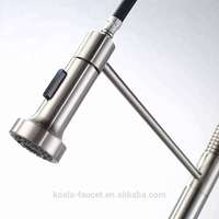 Robinet mélangeur de cuisine monocommande monotrou en acier inoxydable nickel brossé PVD avec douchette extractible à ressort
