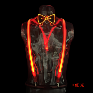 Costume de mode pour enfants adultes Bretelles Triple Clip Deux Type LED Bretelles Lumineuses Noeud Papillon Costume Fête Scène Performance Costume - Product Image 3