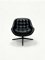 Fauteuil d'appoint pivotant moderne et minimaliste en tissu, avec mousse moulée et base métallique, idéal pour bureau, hall d'entrée ou salon