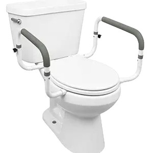 Barra de seguridad para inodoro Huahu con soporte elevado para asiento, soporta hasta 300 libras, para asistencia en el baño para personas mayores - Product Image 5