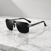 Lunettes de soleil polarisées pour hommes, monture en métal tendance, lunettes carrées pour le cyclisme, la conduite, les voyages et les sports