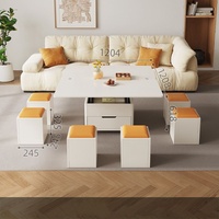 Meuble de salon multifonctionnel Table centrale carrée extensible Table basse pliante en bois