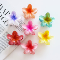 Pinzas para el Cabello con Flores de Plumeria en Degradado de 6 cm |   Pinzas de Pelo de Plástico Coloridas con Forma de Tiburón, Accesorios para el Cabello de Verano para Mujer