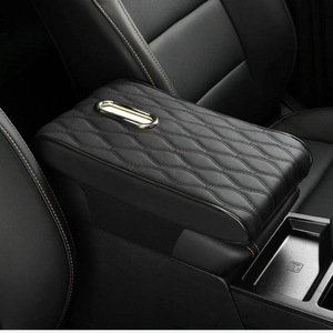 Car Armrest Box Mat Leather Universal Center <b>Console</b> Storage Box 32x21x5 <b>Black</b> Gray Coffee Beige - Product Image 1
