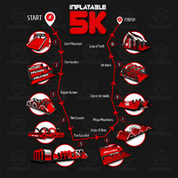 Parcours d'obstacles gonflable 5K Jeux de carnaval Dash Bounce Challenge Jeu de balles gonflables pour enfants et adultes