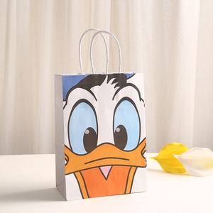 Kraft Kağıt Çanta Karikatür Fare Baskılı Kurdele Aksesuarları Giyim Partileri Yiyecek Mısır Saklama Hediye Vermek İçin Diwali Paskalya - Product Image 2