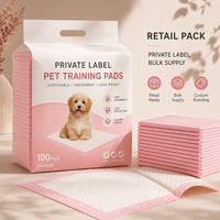 Tapis d'apprentissage pour chiots roses OEM super absorbants et jetables pour l'apprentissage de la propreté en intérieur et la protection de la maison