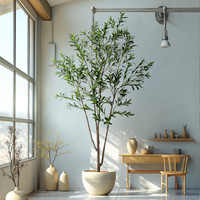 Grand olivier artificiel en plastique de 230 cm (7 pieds) en pot, résistant aux UV, écologique, pour décoration d'anniversaire, plante de luxe intérieure/extérieure