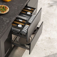 Organisateur de tiroir de cuisine en aluminium VBOSR, étagère de cuisine réglable, paniers de rangement coulissants pour armoires, panier de tiroir de cuisine peu encombrant